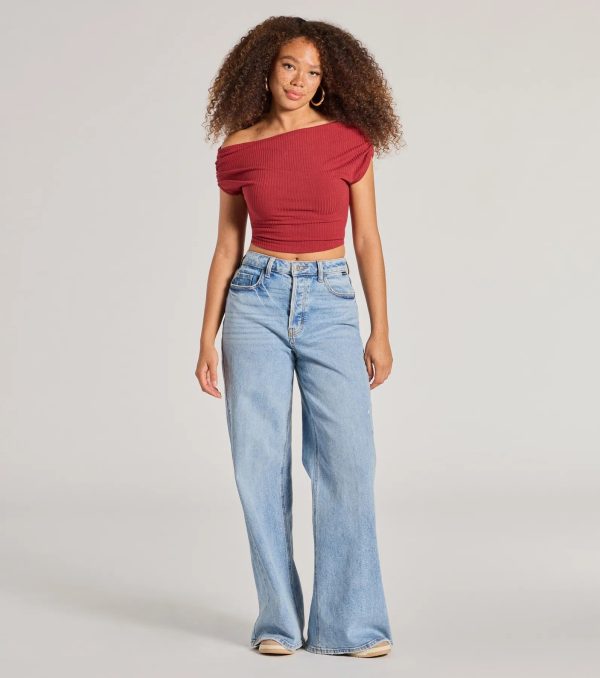 Elevated Fave One-Shoulder Short Sleeve Top - Image 4