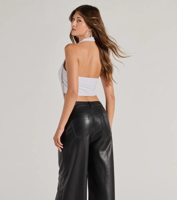 Dazzle Nights Sleeveless Rhinestone Crop Top - Image 2