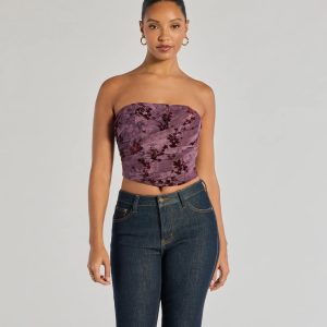 Floral Passion Ruched Cropped Corset Top