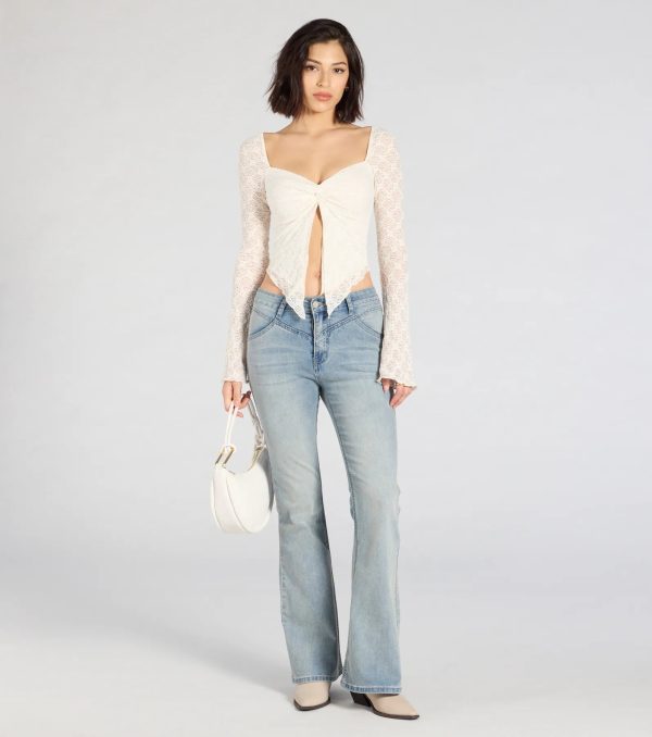 Irresistible Flair Lace Long Sleeve Crop Top - Image 8
