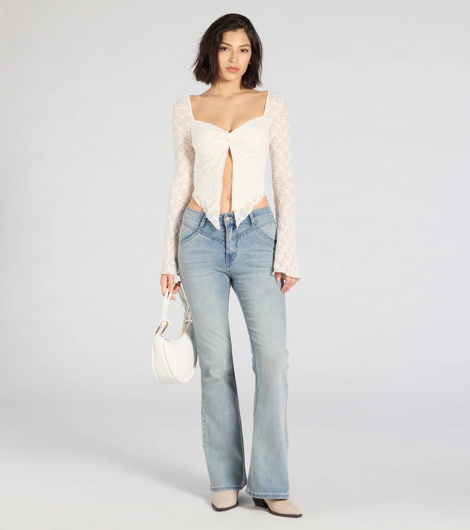 Irresistible Flair Lace Long Sleeve Crop Top - Image 8