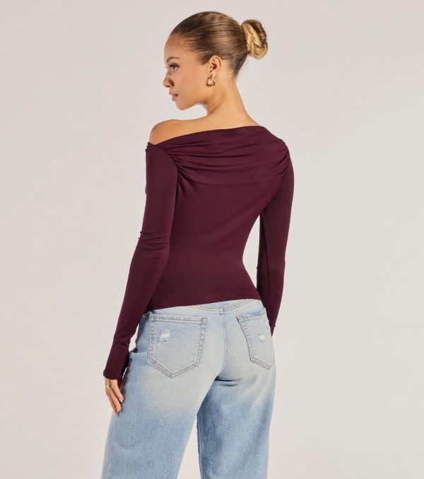 Casual Icon Off-The-Shoulder Long Sleeve Top - Image 7
