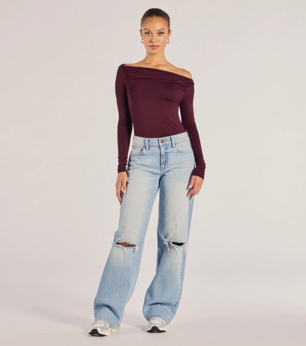 Casual Icon Off-The-Shoulder Long Sleeve Top - Image 8
