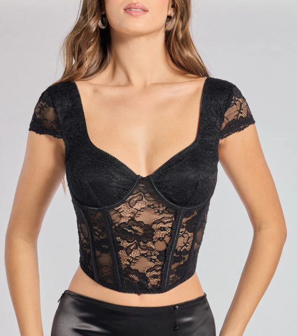 Lace Romance Cap Sleeve Bustier - Image 3