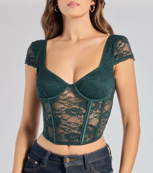 Lace Romance Cap Sleeve Bustier - Image 8
