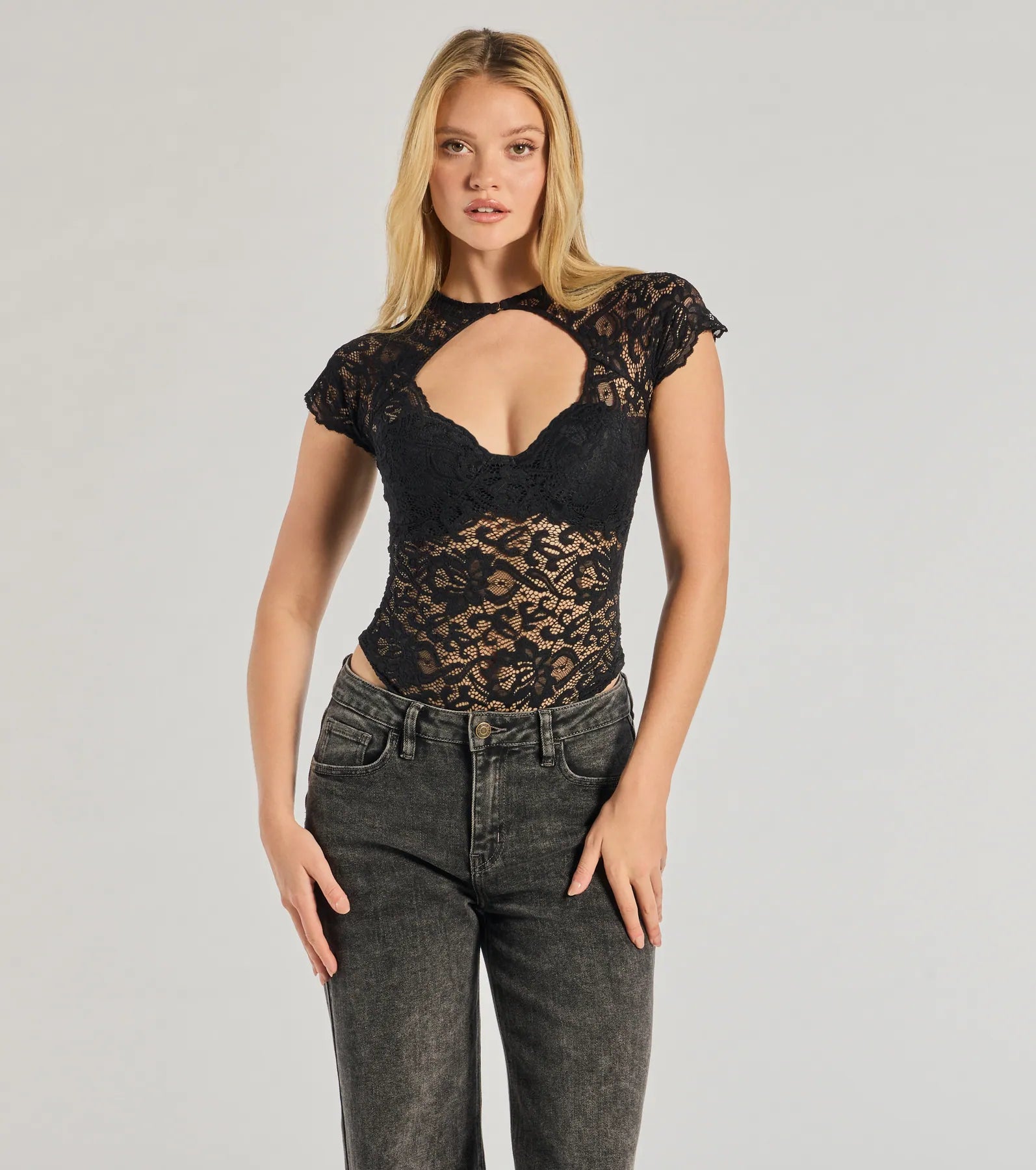 Sultry Glam Cutout Lace Bodysuit - Image 6
