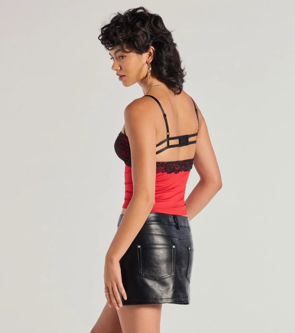 Alluring Glam Lace Bust Strappy Back Top - Image 2