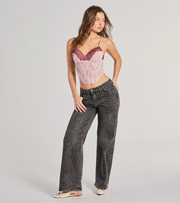 Sweet And Sultry Floral Lace Mesh Bustier Top - Image 4