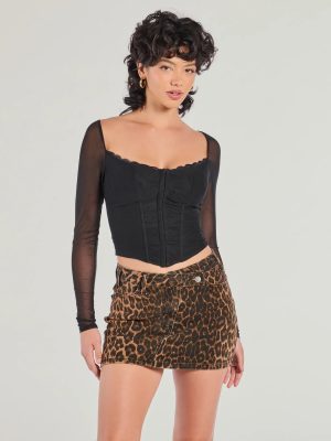 Sheer Intentions Long Sleeve Mesh Bustier