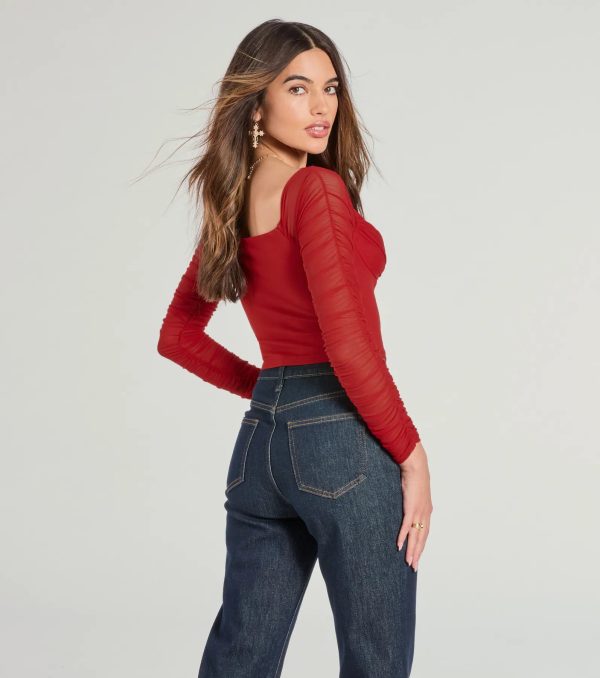 Downtown Looks Long Sleeve Mesh Bustier - Image 6