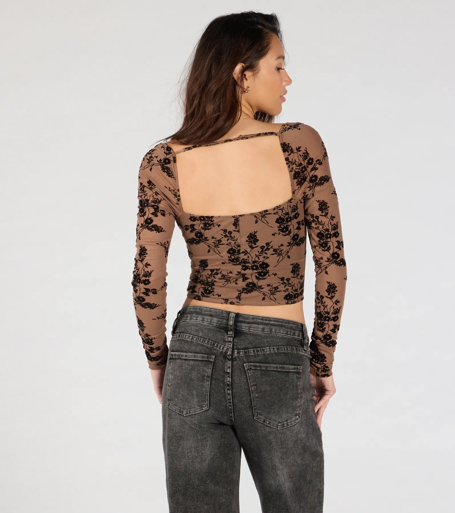 Certified Flirt Long Sleeve Corset Crop Top - Image 2