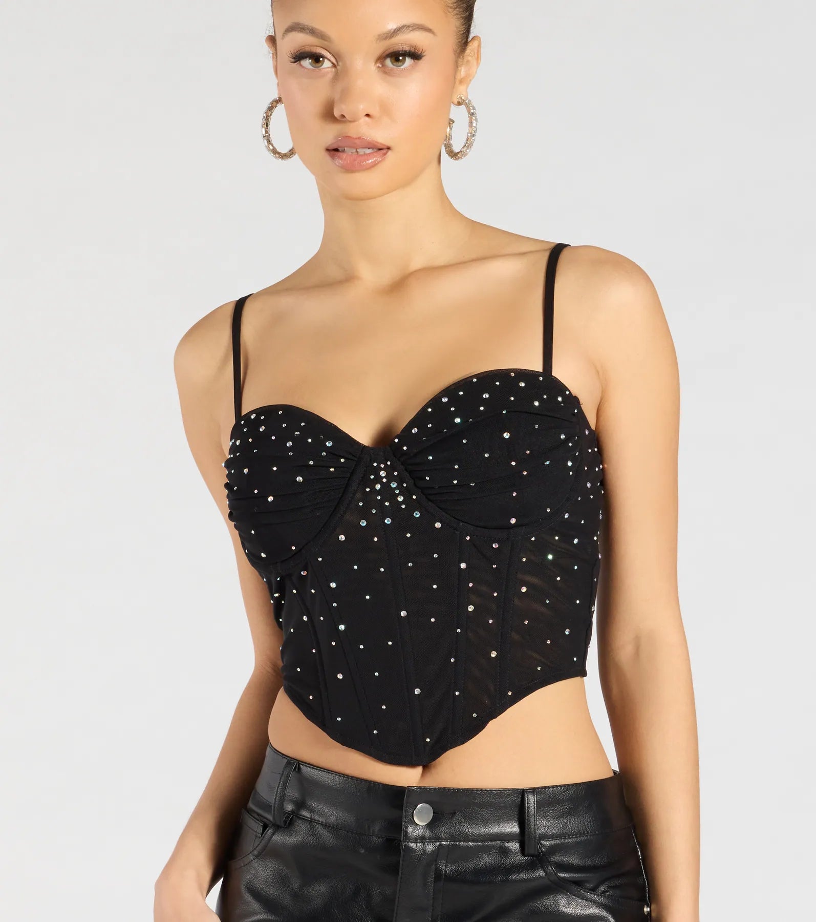 Stunned By Luxe Rhinestone Mesh Bustier - Image 16