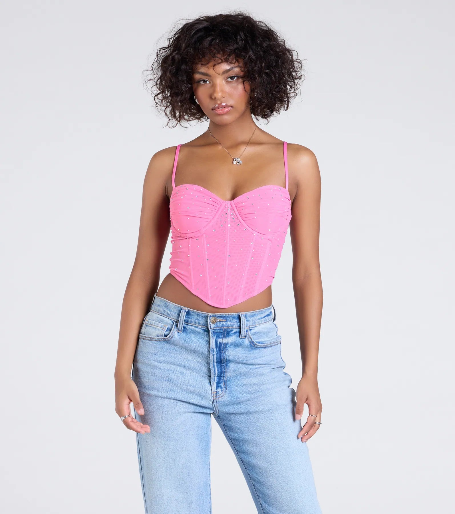 Stunned By Luxe Rhinestone Mesh Bustier - Image 17