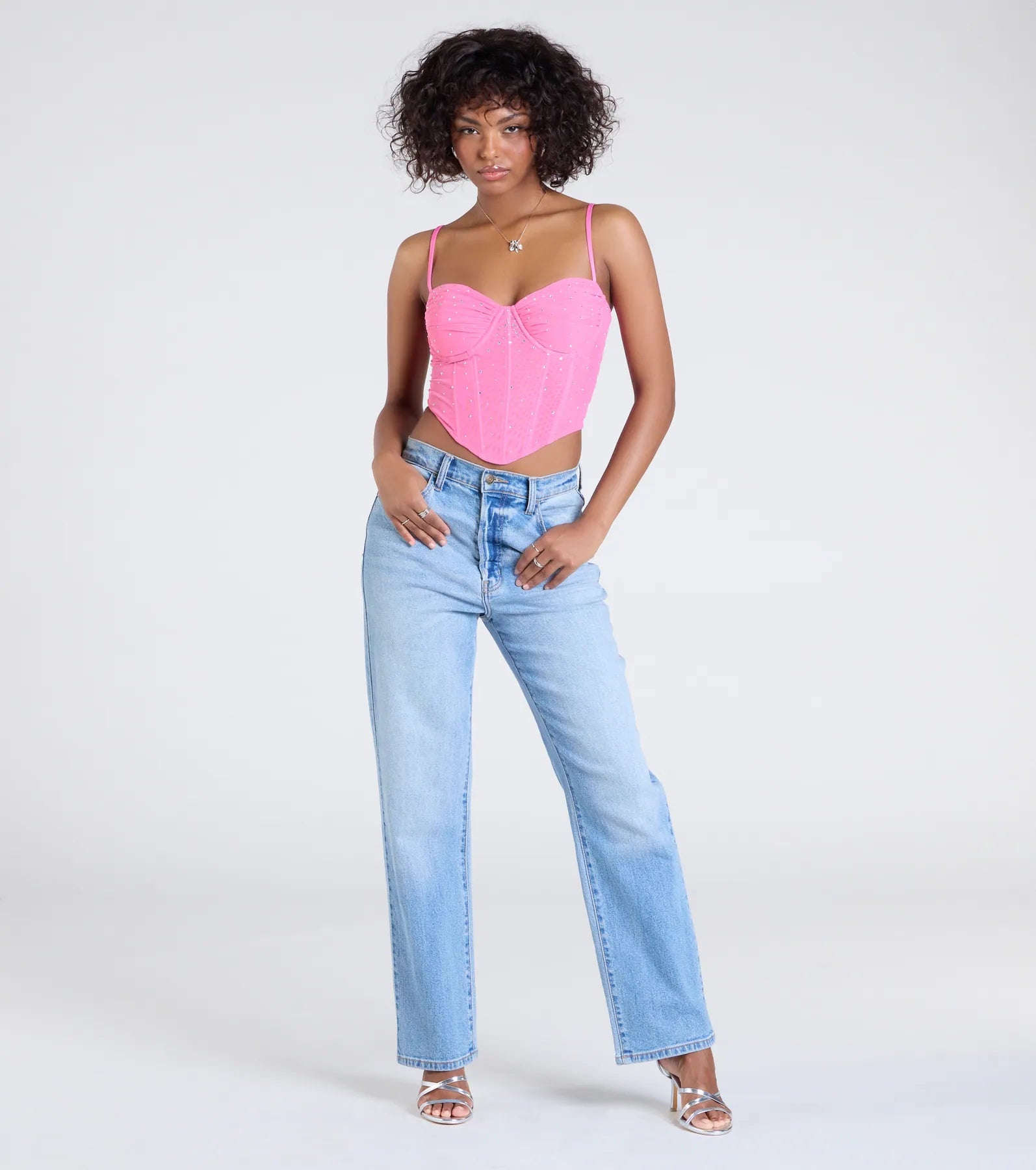 Stunned By Luxe Rhinestone Mesh Bustier - Image 19