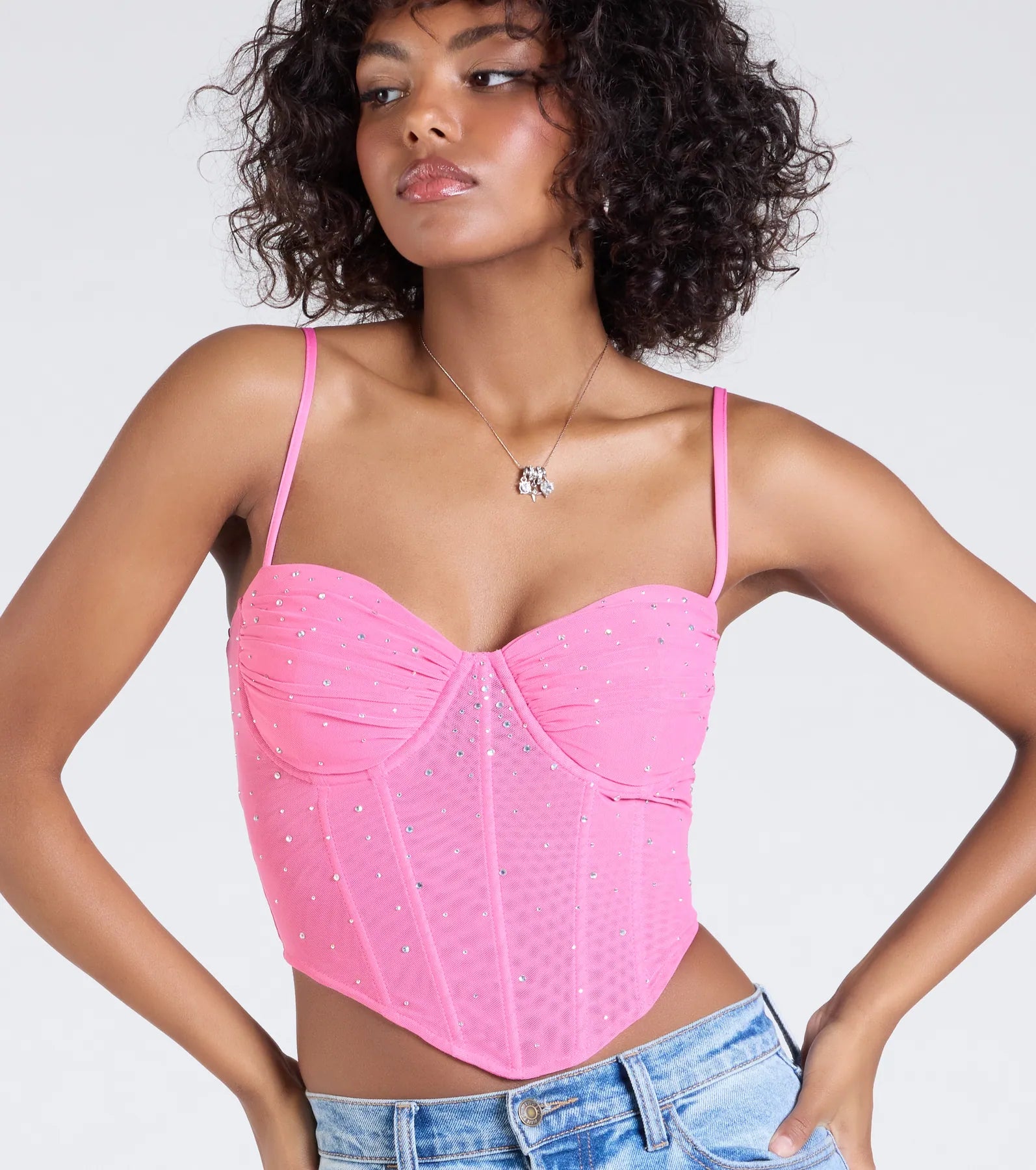 Stunned By Luxe Rhinestone Mesh Bustier - Image 20