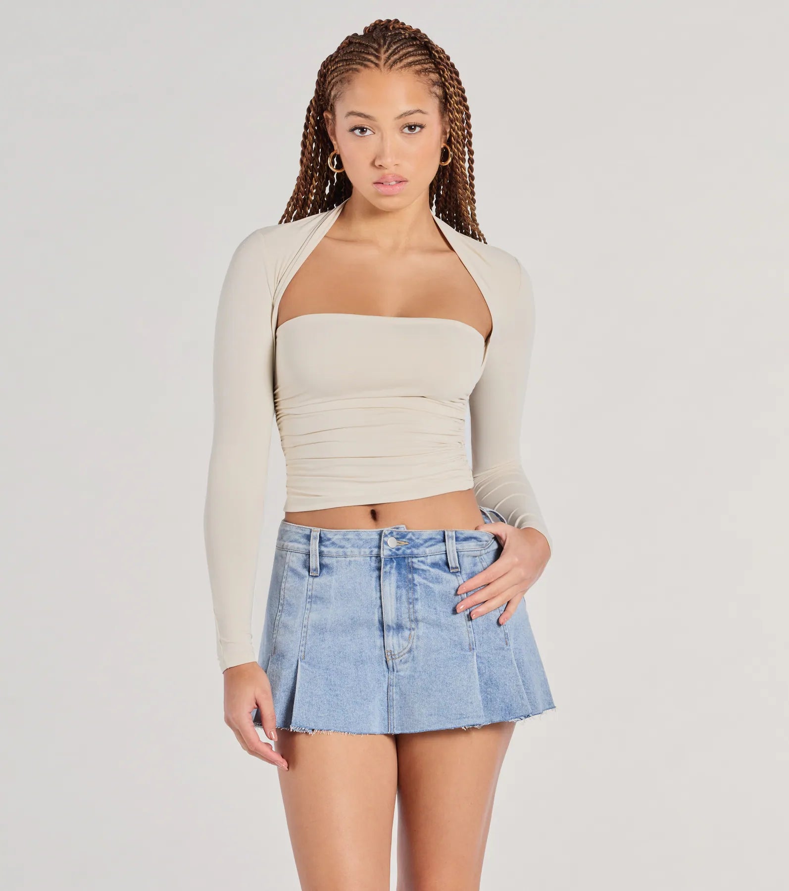 Effortlessly Chic Long Sleeve Ruched Top - Image 14