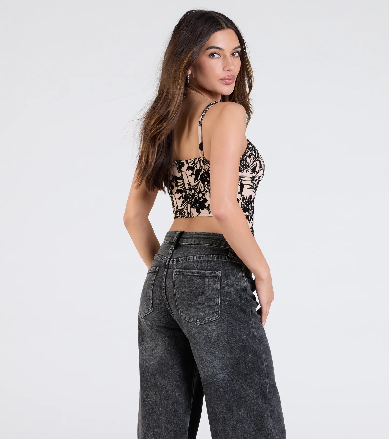 Sultry Desire Flocked Velvet Bustier - Image 2