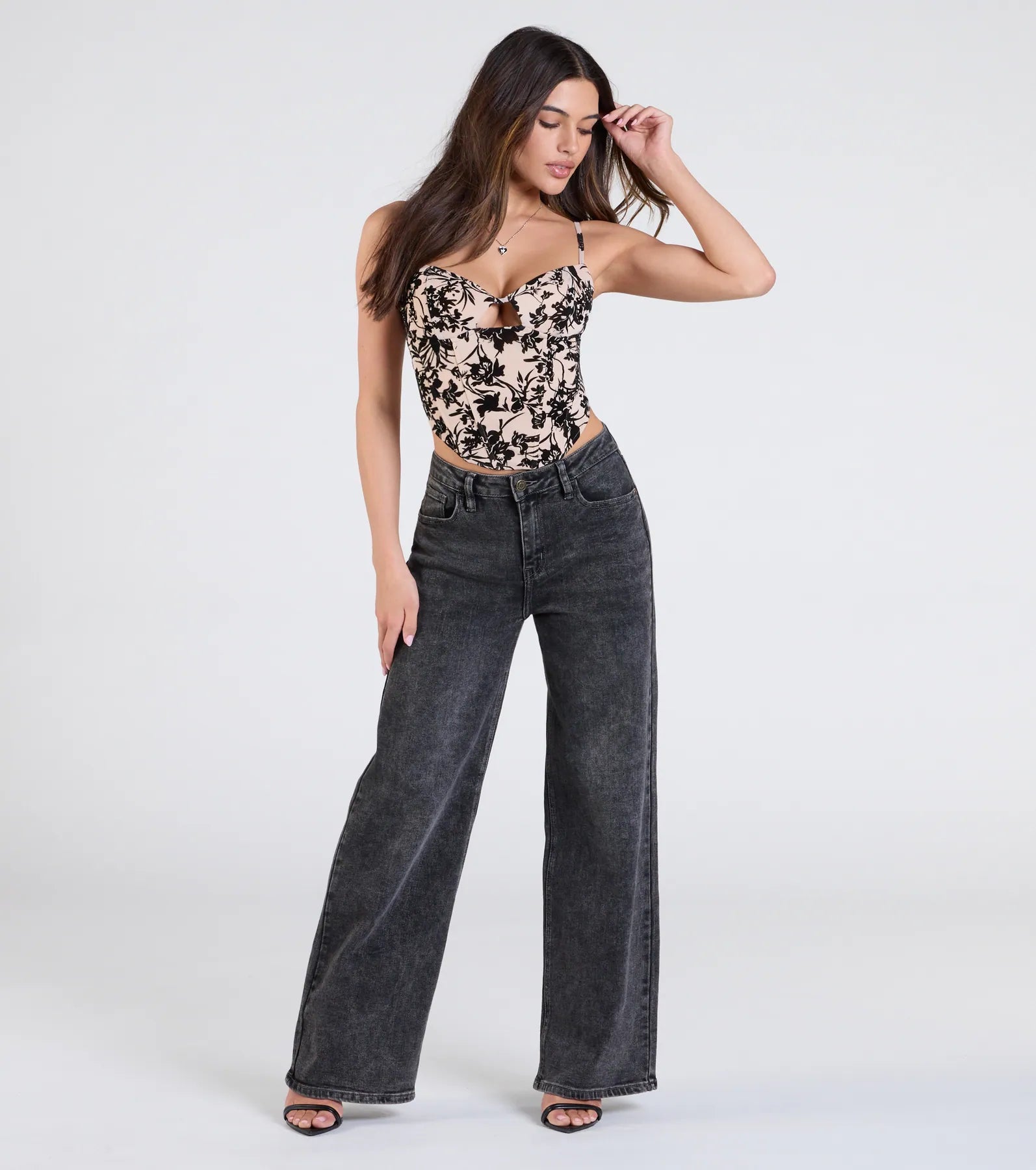 Sultry Desire Flocked Velvet Bustier - Image 3