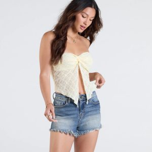 Lasting Romance Strapless Lace Crop Top