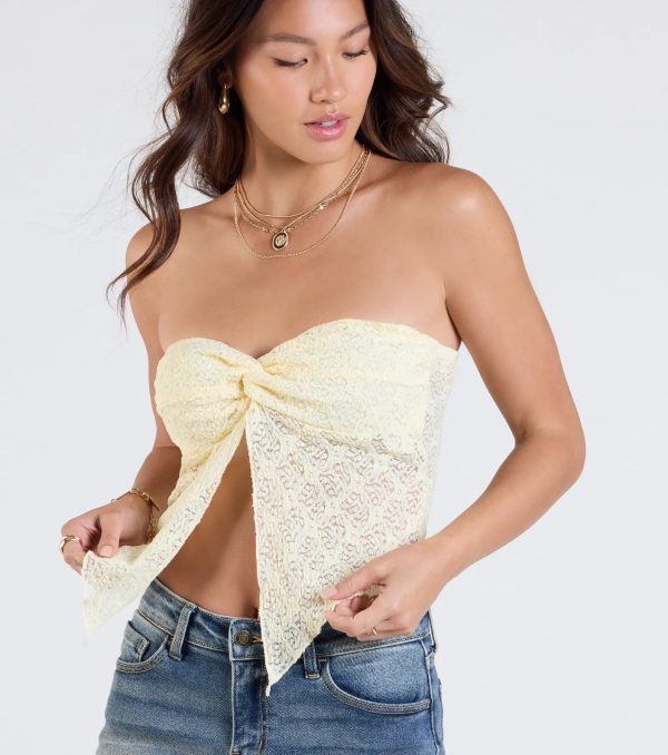 Lasting Romance Strapless Lace Crop Top - Image 4