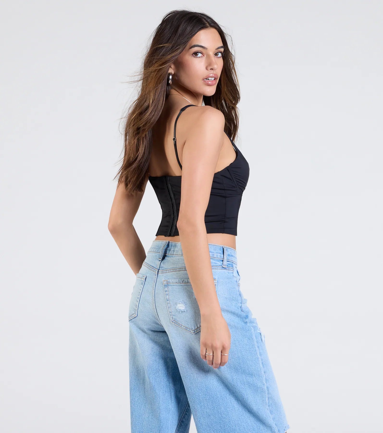 Romantic At Heart Lace Trim Crop Top - Image 2