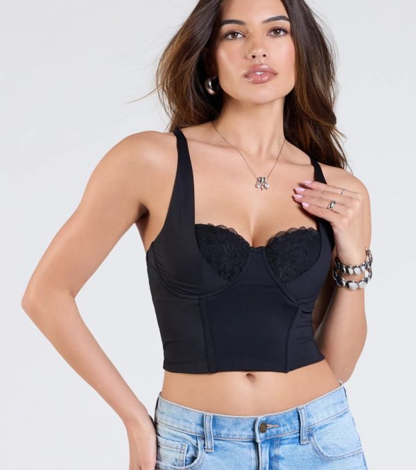 Romantic At Heart Lace Trim Crop Top - Image 4