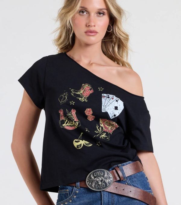 Good Luck Charm Crop Graphic Tee - Image 4