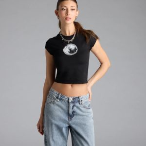 Disco Babe Crop Graphic Tee