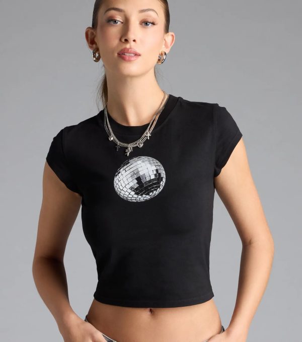 Disco Babe Crop Graphic Tee - Image 4