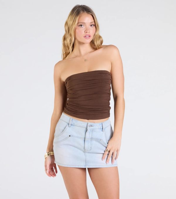 Cutest Vibe Ruched Knit Tube Top - Image 7