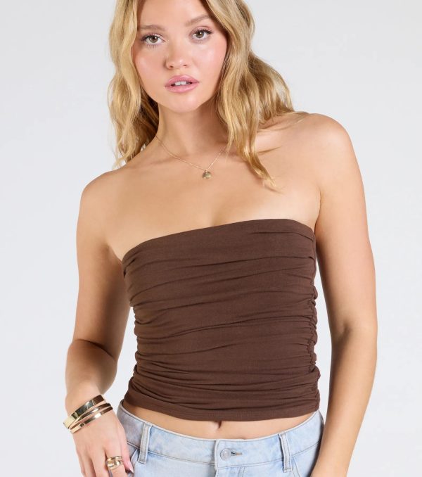 Cutest Vibe Ruched Knit Tube Top - Image 10