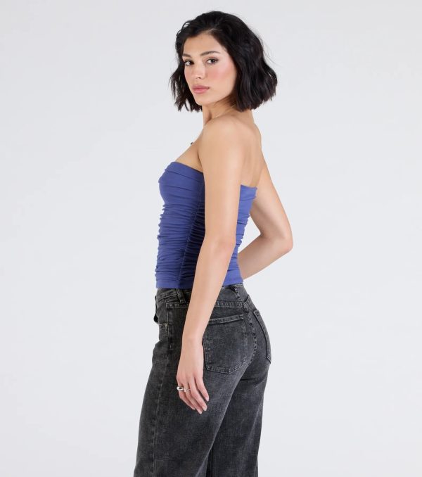 Cutest Vibe Ruched Knit Tube Top - Image 13