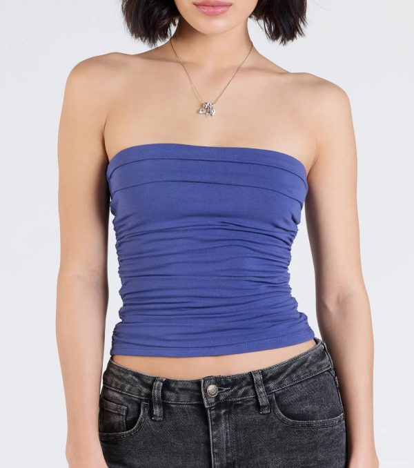 Cutest Vibe Ruched Knit Tube Top - Image 14