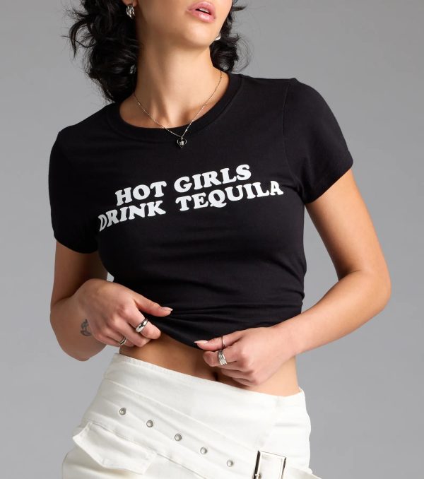 Hot Girls Drink Tequila Graphic Tee - Image 3