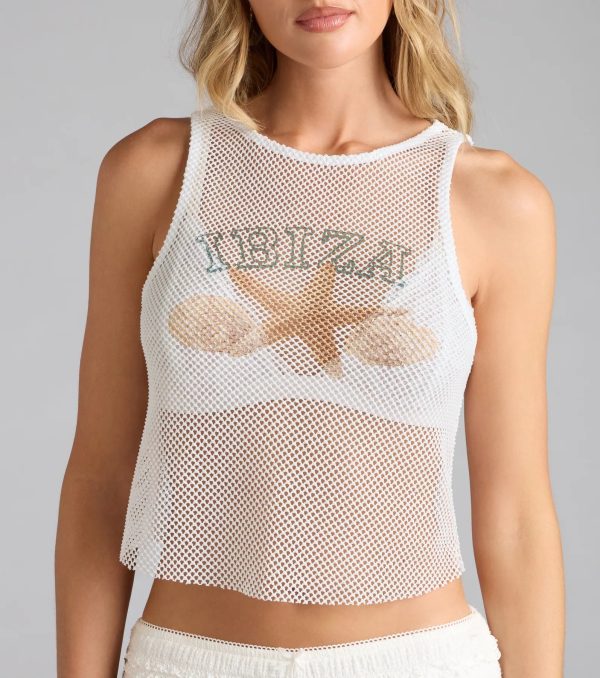 Ibiza Graphic Fishnet Tank Top - Image 4