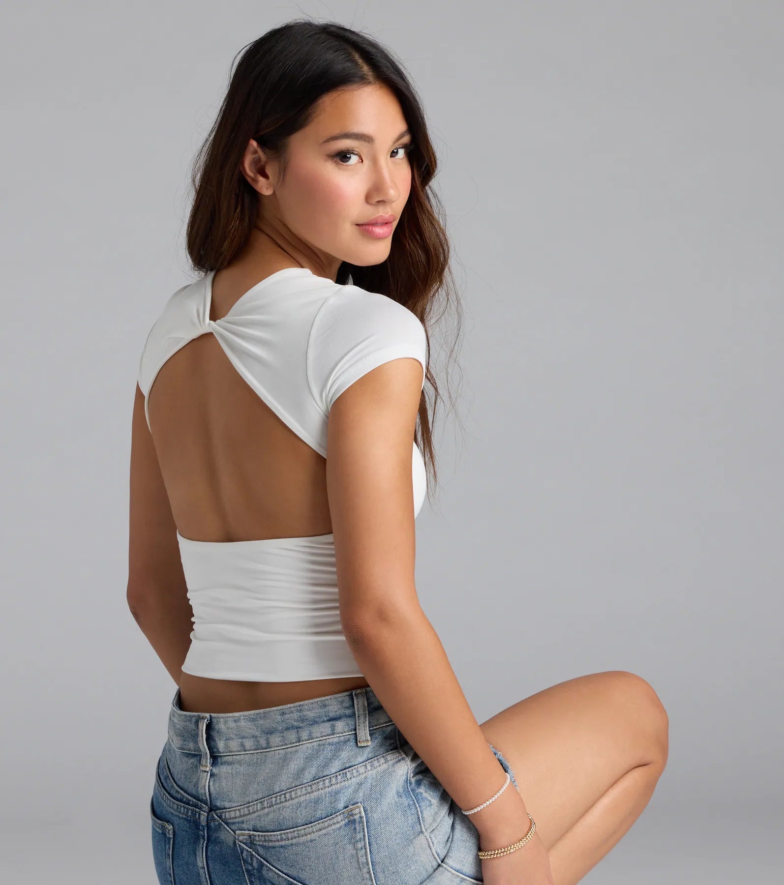 Baby Got Back Basic Crew Neck Crop Tee - Image 3