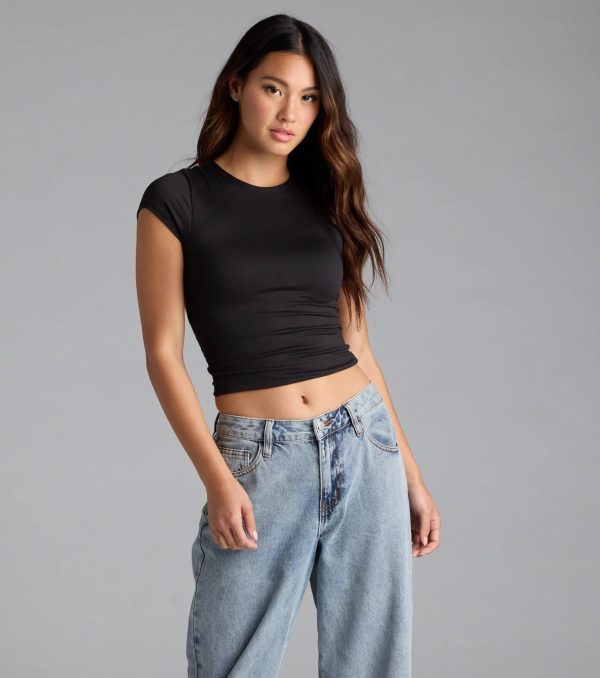 Baby Got Back Basic Crew Neck Crop Tee - Image 6