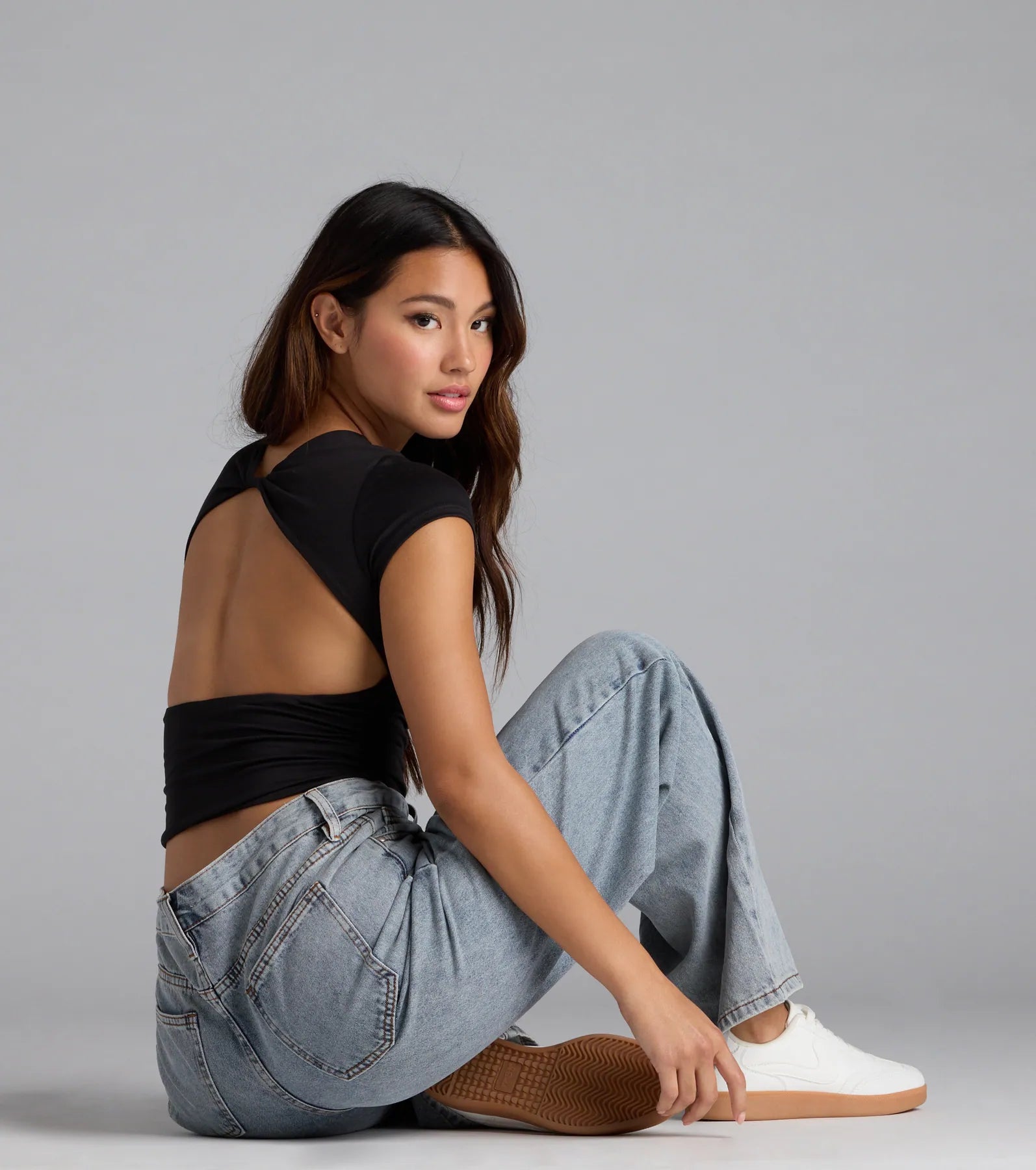 Baby Got Back Basic Crew Neck Crop Tee - Image 7