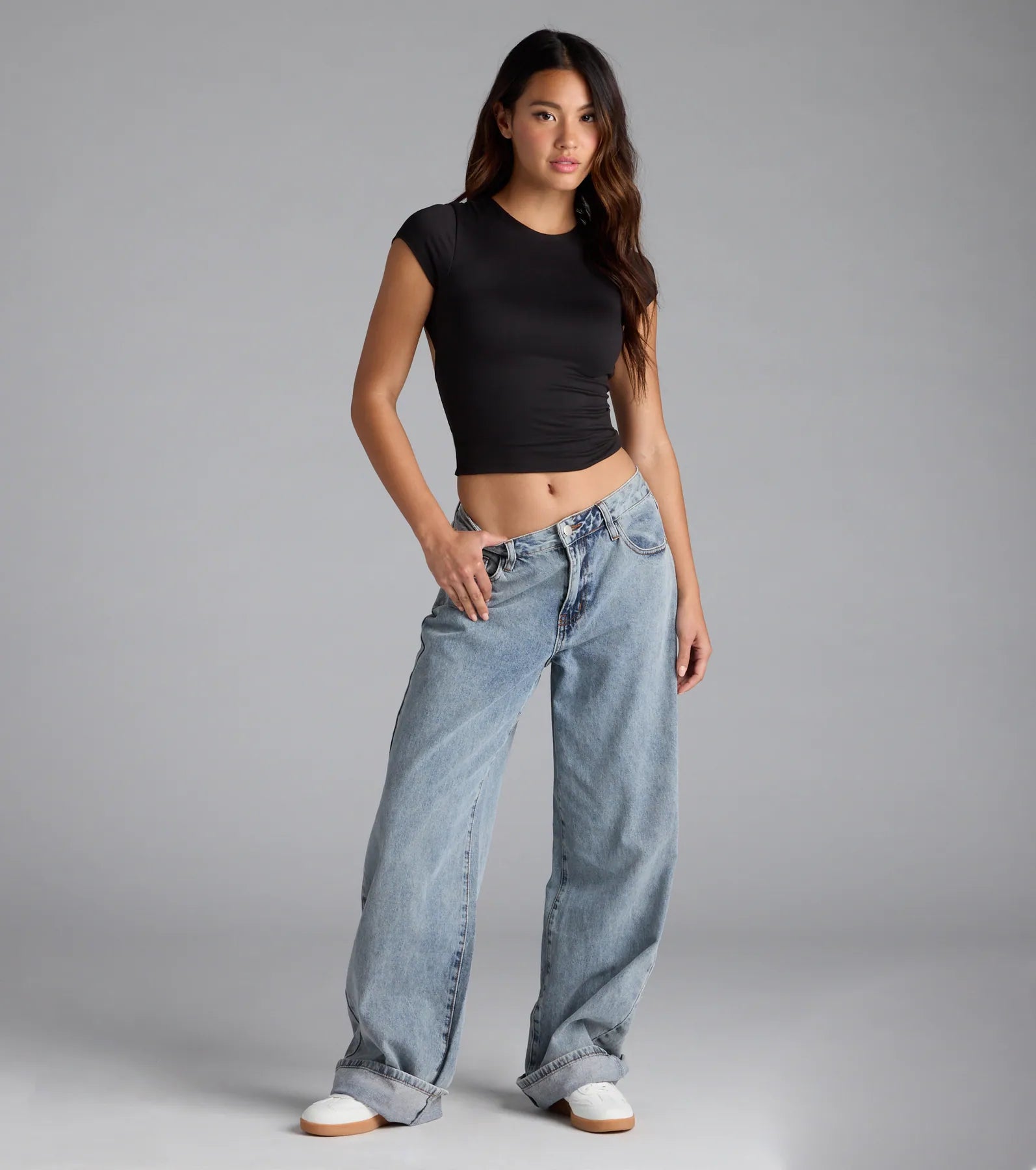 Baby Got Back Basic Crew Neck Crop Tee - Image 8