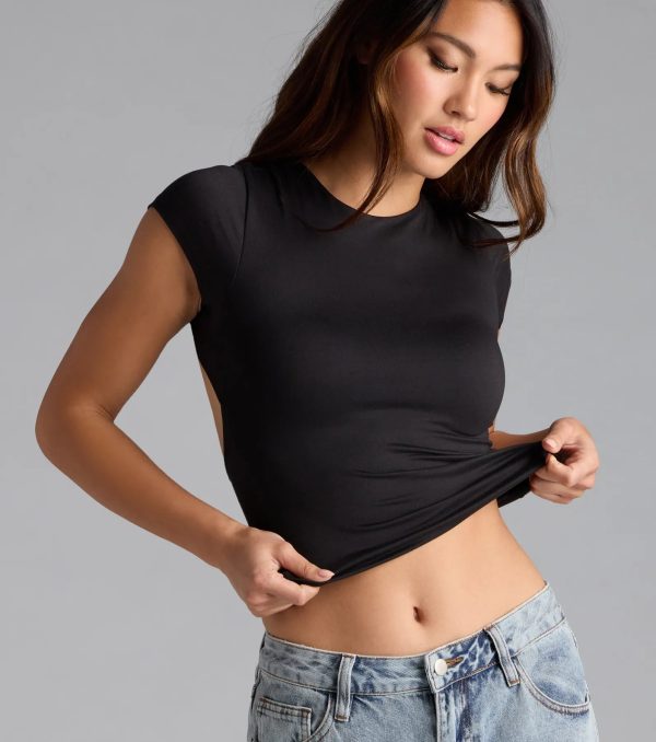 Baby Got Back Basic Crew Neck Crop Tee - Image 9