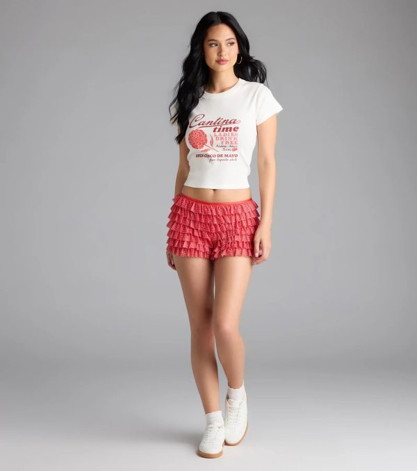 Cantina Time Crop Graphic Tee - Image 3