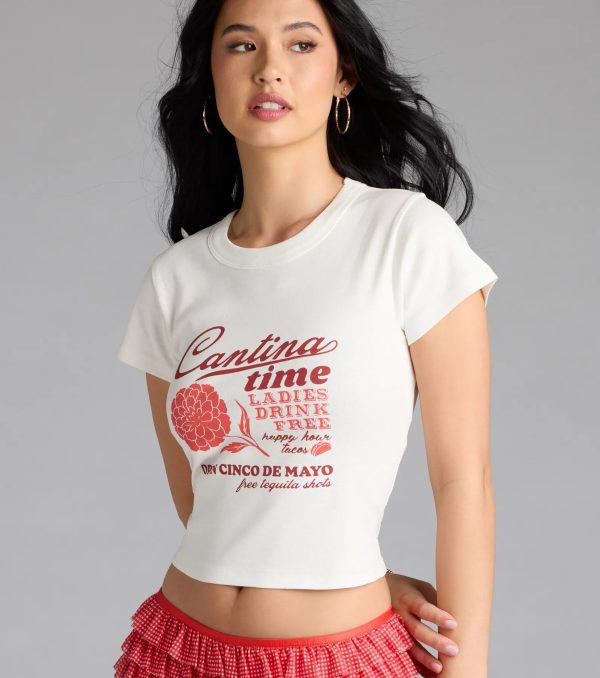 Cantina Time Crop Graphic Tee - Image 4