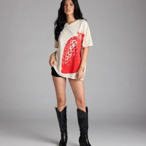 Taste Like Strawberry Oversized Graphic Tee