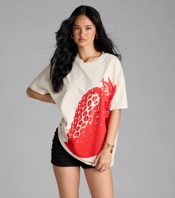 Taste Like Strawberry Oversized Graphic Tee - Image 4
