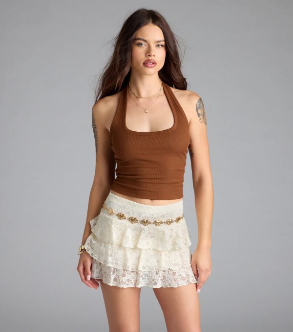 So Adored Basic Halter Crop Top - Image 7