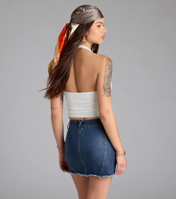 So Adored Basic Halter Crop Top - Image 4