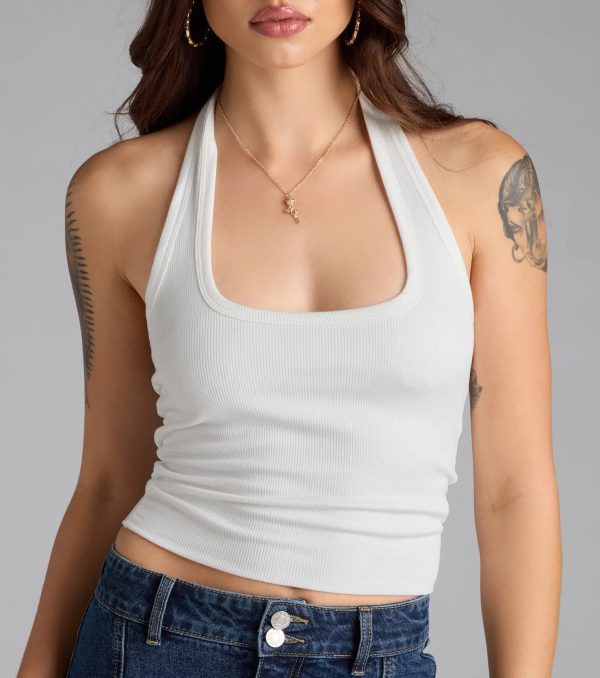 So Adored Basic Halter Crop Top - Image 6