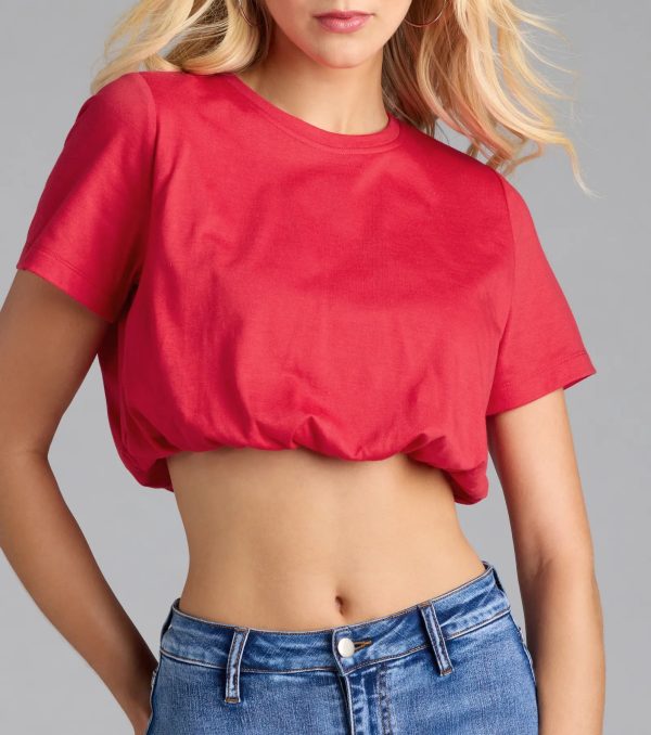 Cute And Chill Bubble Hem Crop Tee - Image 8