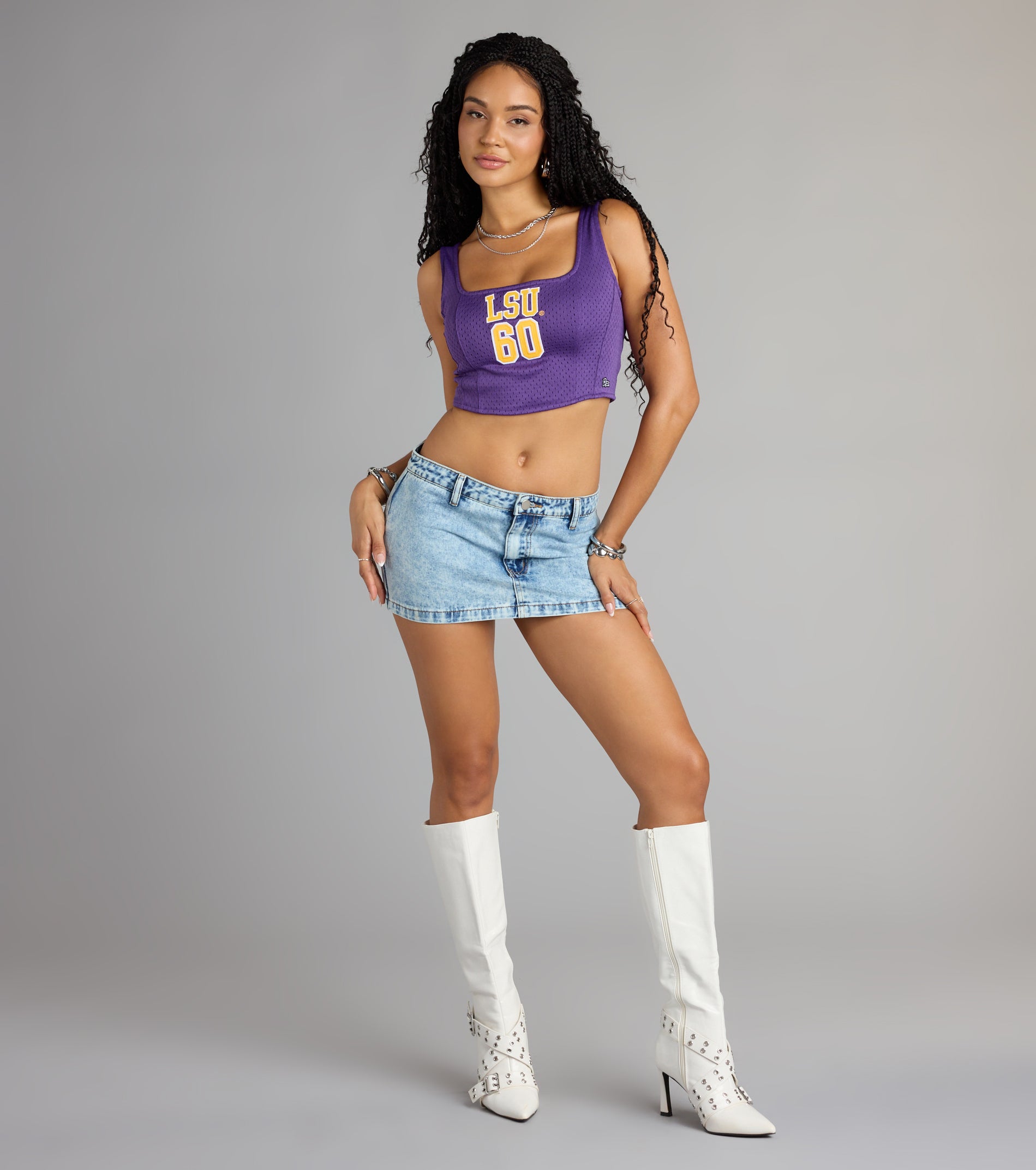 Game Day Glam LSU® Jersey Corset Crop Top - Image 3