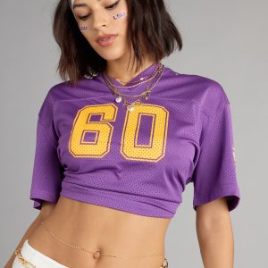 Play to Win LSU® Tigers® Cropped Jersey Top